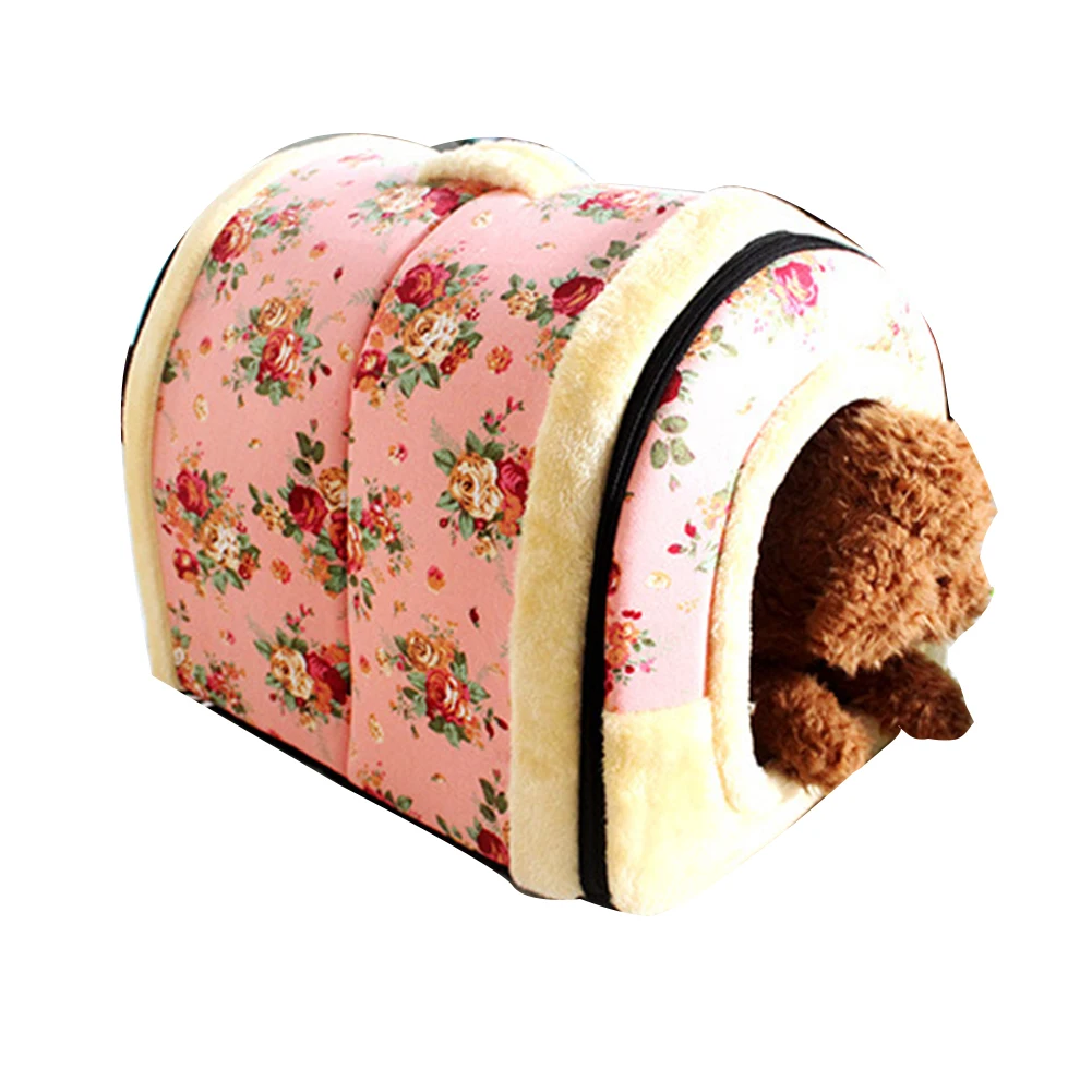

Dog House Foldable Rabbit Cave Detachable Sleeping Warm Cushion Puppy Non Slip Sofa Bed Kennel Washable Cat