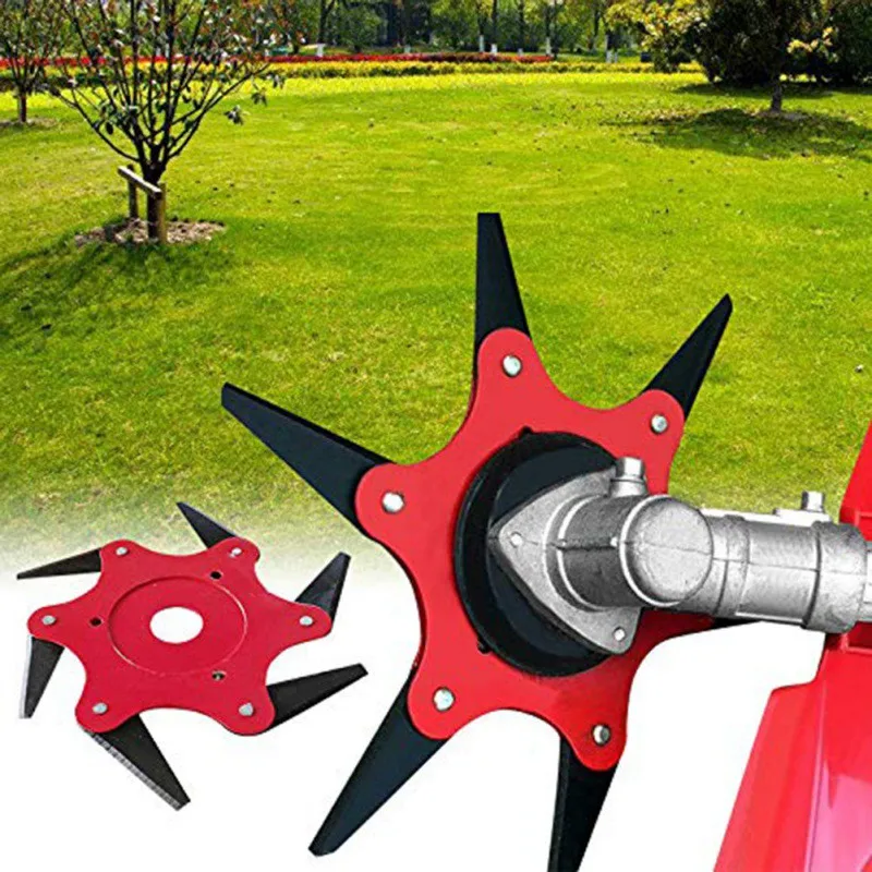 6 Teeth Brush Cutter Blade Trimmer Metal Blades Trimmer Head Garden Grass Trimmer Head For Lawn Mower