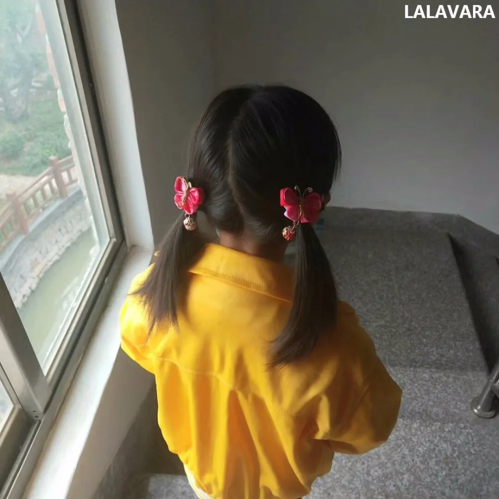 LALAVARA 40 шт. заколки в виде бабочек детская заколка для девочек Китайская классическая kanzashi
