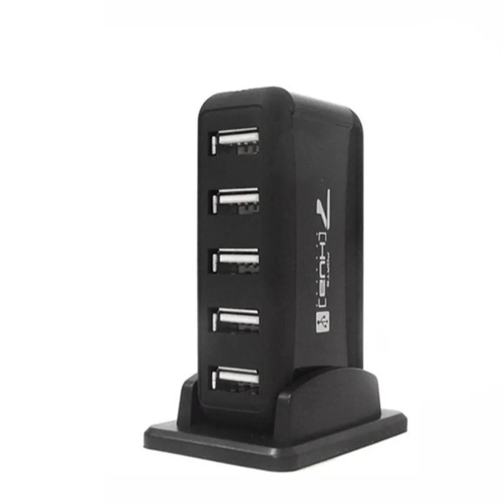 

Portable 7 Ports USB 2.0 High Speed Hub USB Expansion with AC Power Adapter Cable for PC Laptop USB Charging HUB