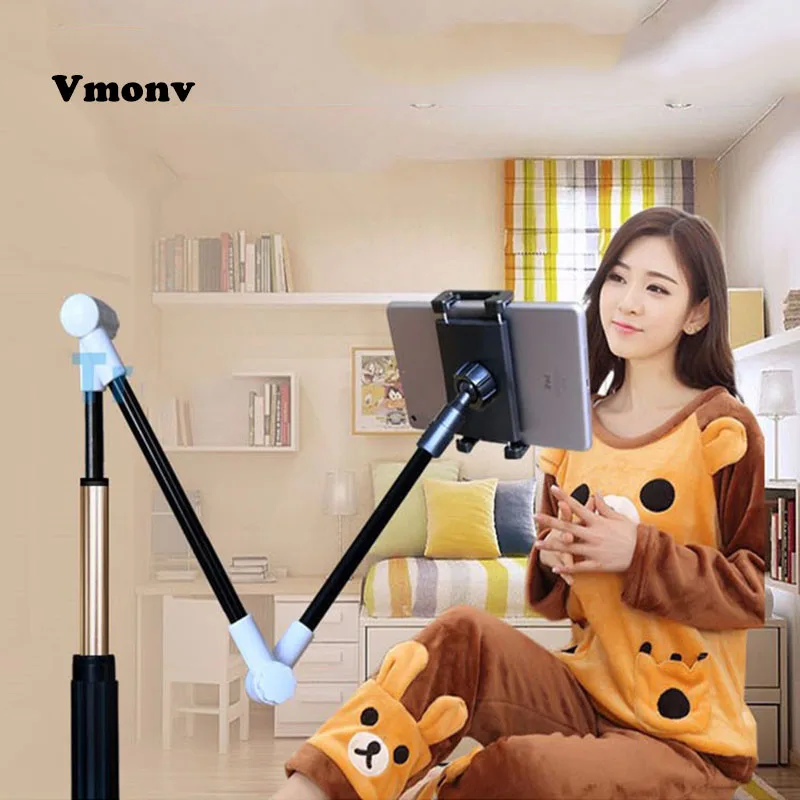 Baratos Soporte para tableta de brazo largo plegable Vmonv para IPad de 4 a 14 pulgadas con rotación de 360 soporte para IPhone X XS