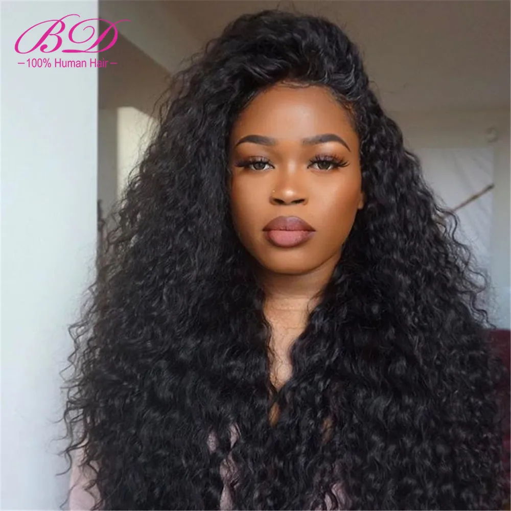 BD HAIR 13X6 Water Wave Long Length Lace Front Human Hair Wigs Deep Part Lace Wigs Natural Color Peruvian Remy Hair