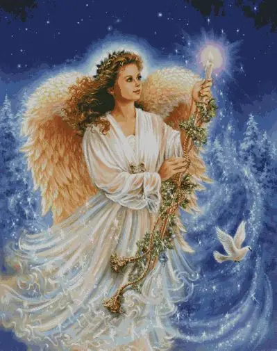 

Needlework,Peace angel dove 16CT 14CT Count Unprinted Embroidery,DIY Cross stitch kits,Arts People Pattern Cross-Stitching Decor