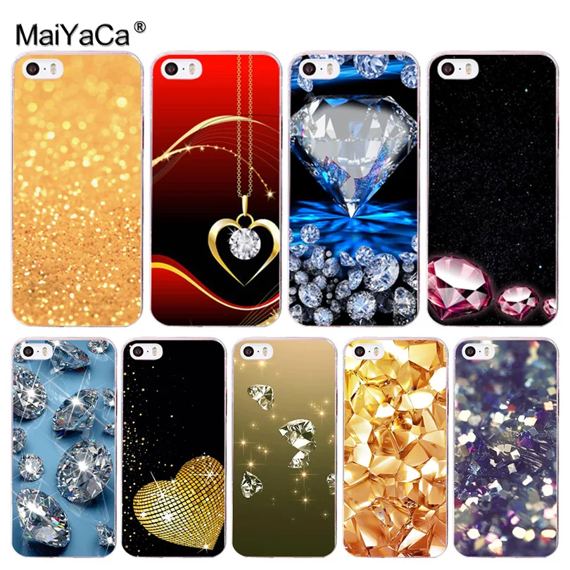 

MaiYaCa Gold Bling Glitter Diamond Pattern tpu Soft Phone Cover Case for Apple iPhone 8 7 6 6S Plus X 5 5S SE 5C 4 4S Cover
