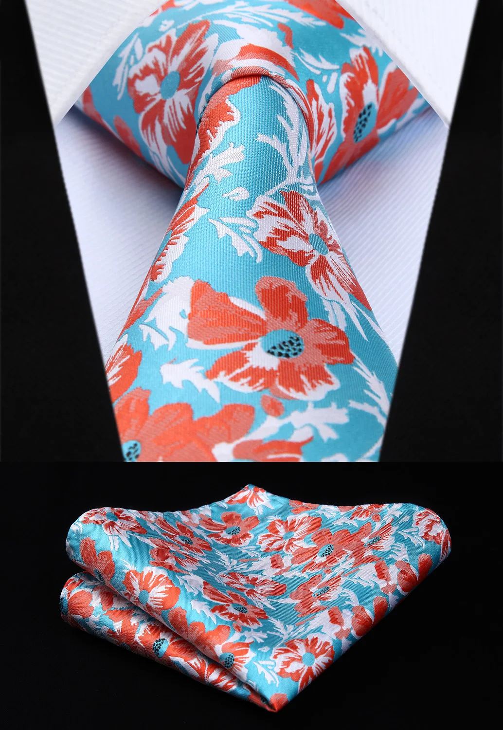 Tf808q8s красные, синие цветочный 3.4 "шелковый галстук платок вечерние Свадебные платок Набор Тканые Классический Для мужчин галстук