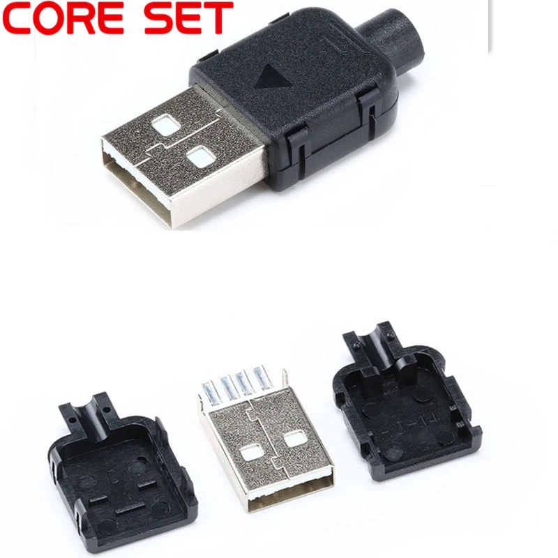 10Pcs Type A USB 4pin Weiblich Socket Adapter Verbinder shell case DIY AHS