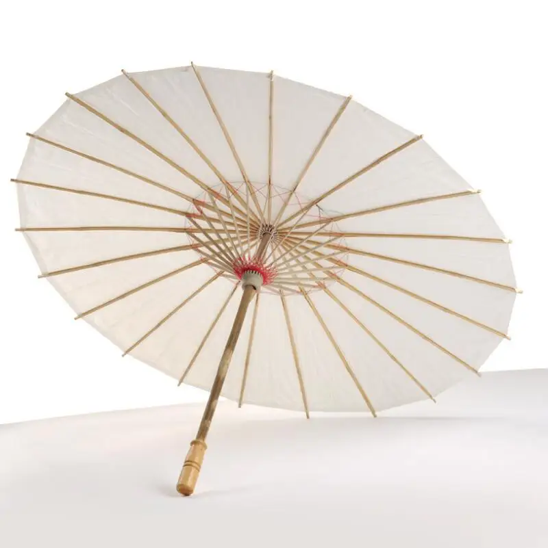 Свадебные Зонты белый Бумага деревянная ручка, китайский ремесло зонтик 40 см 60 см свадебные питания LX6600