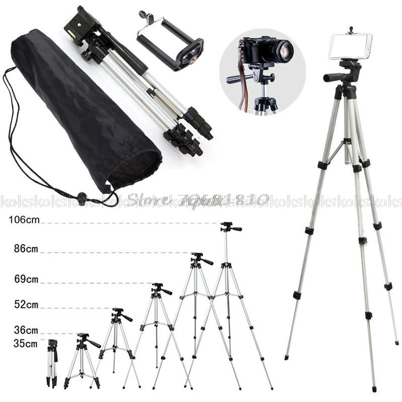 

Professional Camera Tripod Stand Holder Mount For Cell Phone +Bag JUL02 Drop ship