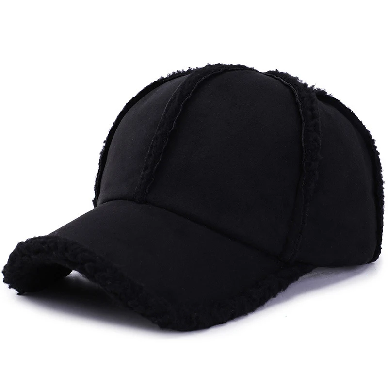 Thicken Winter Baseball Cap Warm Bone Men Women Wool Snapback Thermal Adjustable Truker Cap Dad Hat Sport Casquette CP0308 (14)