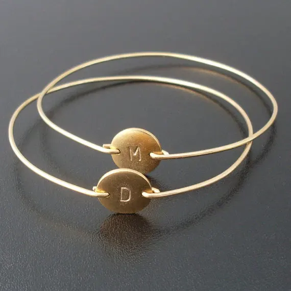 

Initial Personalized Monogram A / M Bangle Bracelet Filled Band Fashion Beautiful Jewelry for Woman Hot Selling YPQ0075