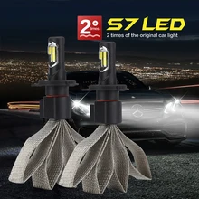 CROSS TIGER Car LED Headlight with Heat Radiation S7 12000LM Lamp Auto Bulb Lights H1 H3 H4 H7 H11 H13 H27 HB1 HB3 HB4 9006 HB5