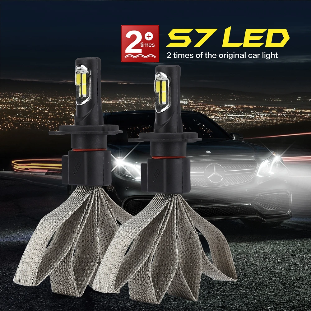 CROSSLEOPARD Car LED Headlight with Heat Radiation S7 12000LM font b Lamp b font Auto Bulb