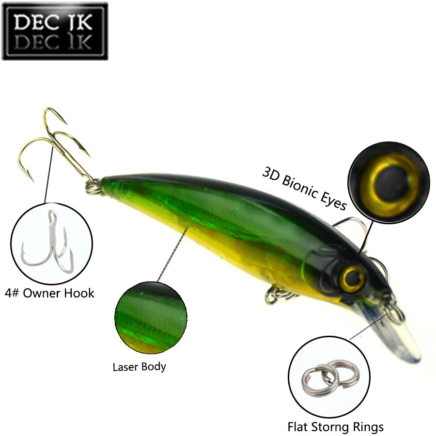 1PCS Suit For Fishing Lure Crankbaits Topwater Swimbait Wobbler Gor Trolling Peche Hook Laser Bait Artificial Lures Saltwater (9) 
