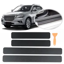 4 шт. Авто Стайлинг водонепроницаемый высокая термостойкость углеродного волокна наклейки против царапин защитная пленка для автомобиля порога