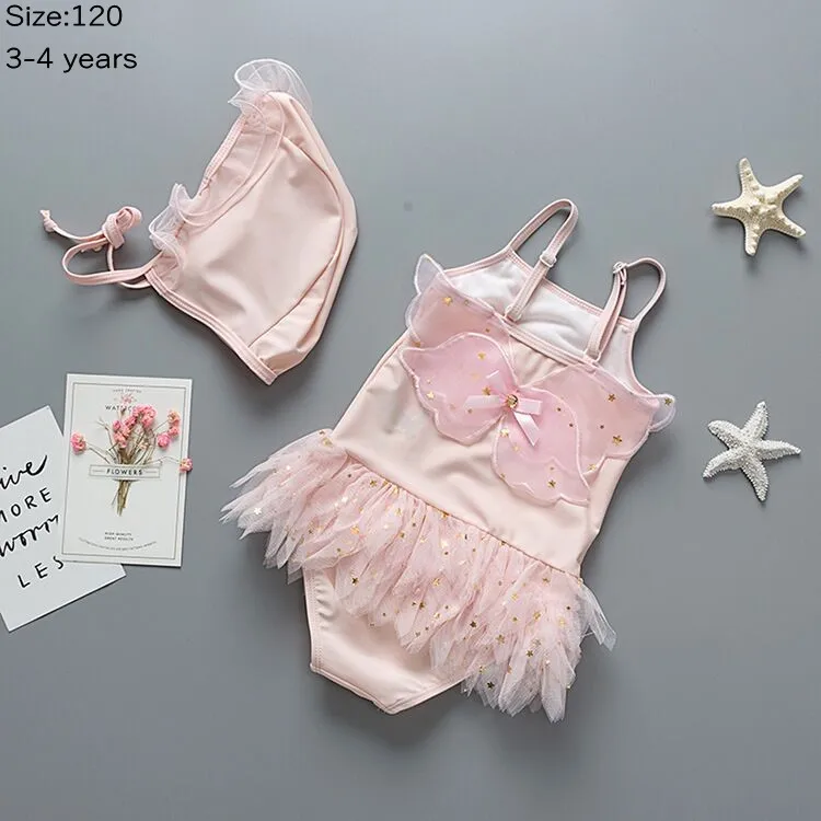 Прямая поставка, купальный костюм для младенцев, летний розовый купальный костюм с крыльями для маленьких девочек, одежда для купания для младенцев, детская одежда для купания пляжная одежда - Цвет: wings 120