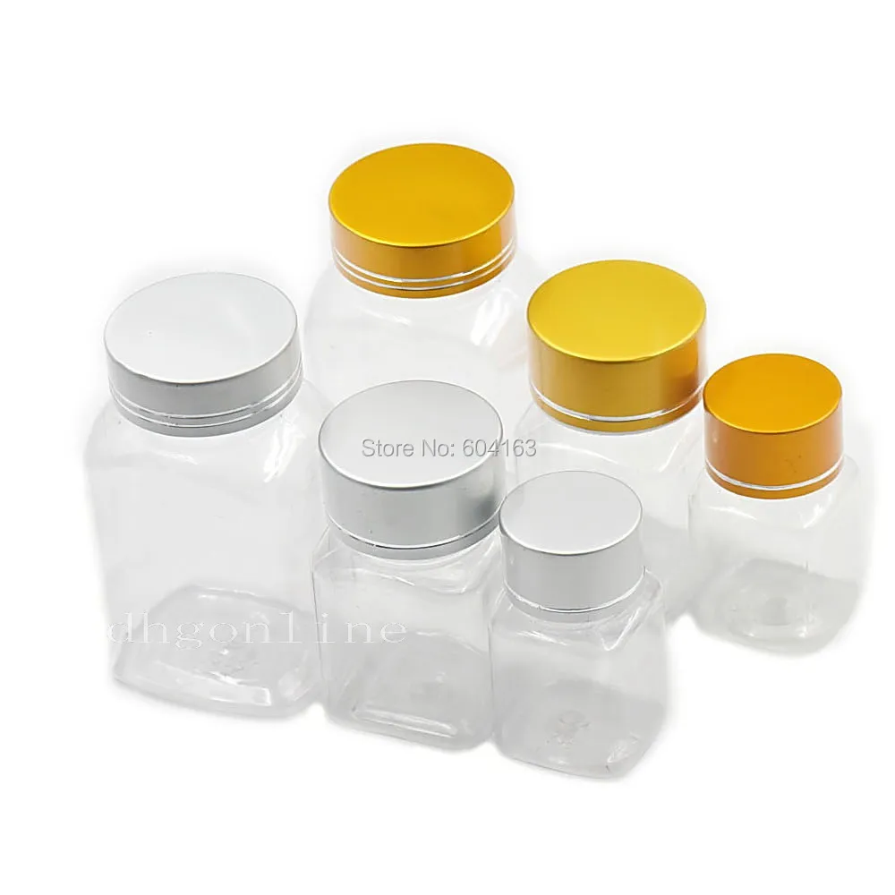 

10 Pcs 30ml 60ml 120ml Empty bottle Plastic Sample vial Storage Turn screw cover cap Sqare