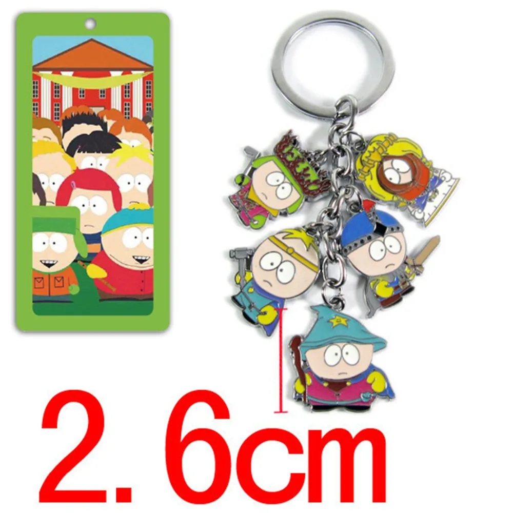 

South Park anime Stan Marsh keychain Kyle Broflovski Kenny McCormick cute fun 5 alloy pendant Keyring Jewelry Chaveiro Llaveros