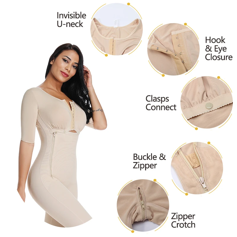  VASLANDA Women Full Body Shaper Post Partum Bodysuits Slimming Underwear Waist Girdles Trainer Butt