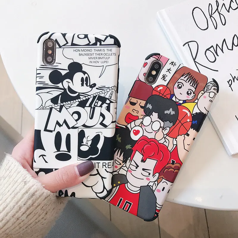 

Cartoon Comic Crayon Shinchan Mickey Chip Dale Phone Case For iPhone X S XR XS Max Case For iPhone 6 6s 7 8 Plus Soft Back Cover