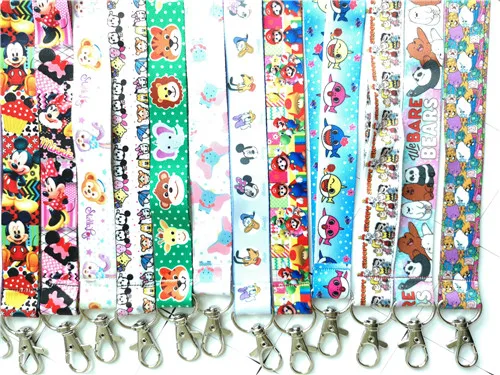 

lot 5pcs/10pcs/20pcs/50pcs/100pcs anime cartoon mix lanyard Neck Strap Lanyard Mobile Phone Key Chain ID Badge Key Chain