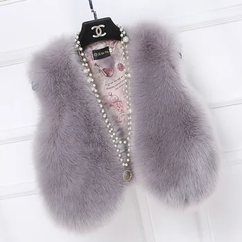 

Women Fashion Slim Faux Fur Vest Coat Sleeveless Short Fluffy Fur Gilet Waistcoat Luxury Jaqueta Feminina Inverno E82