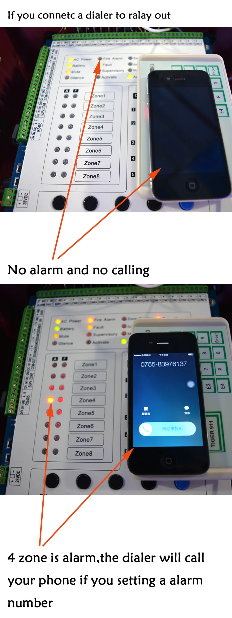 (1 set) Fire Alarm Control Panel 8 Wire Zones Home Security alarm Self Protection defense Support Smoke Gas Detector - Famidy.com