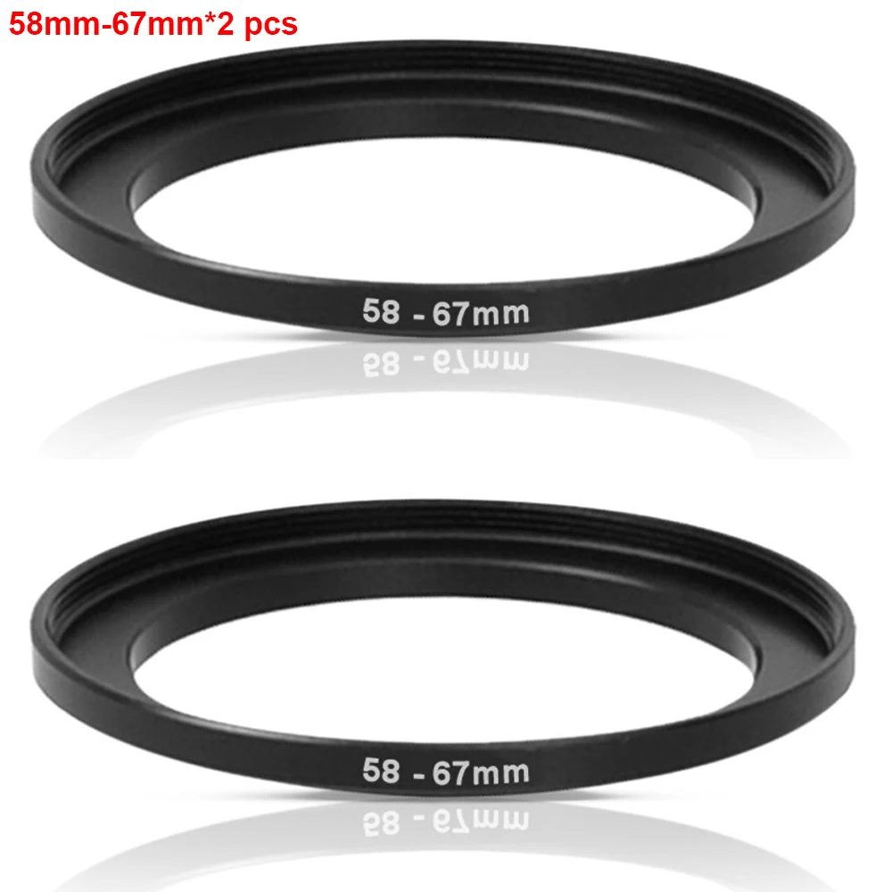 

JUST NOW High-quality 2PCS 58-67MM Step-Up Ring Filter Adapter (58MM Lens to 67MM Accessory) (2 PCS Ring Filter Adapter)