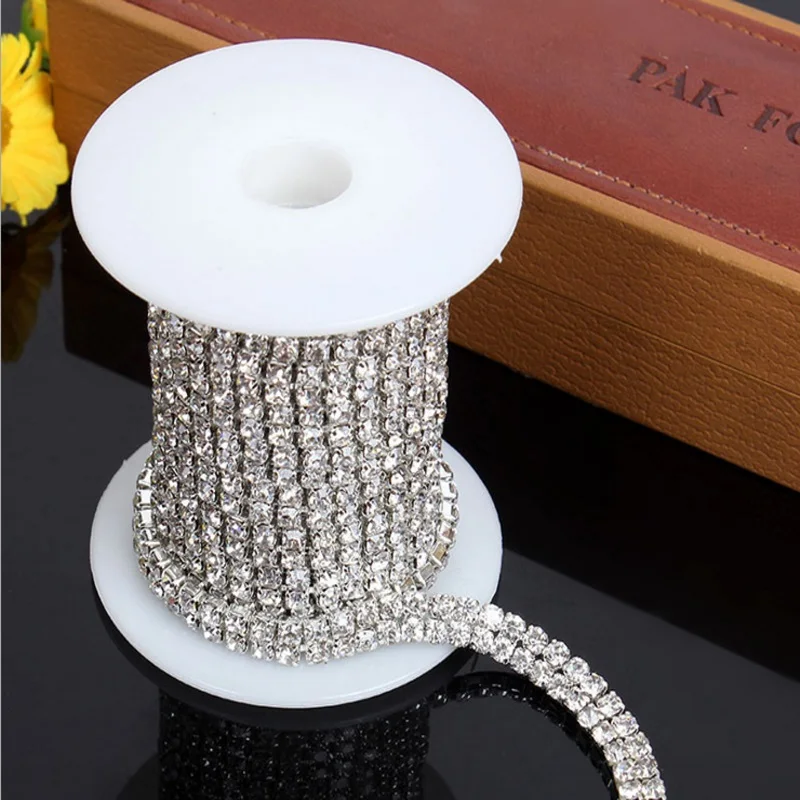 5 лет бриллиантовые прозрачные двухрядные Стразы с серебряным покрытием