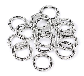 

20Pcs Silver Tone Round Jump Rings Closed Cercle Carved Connectors Jewelry DIY Component 24mm(1")