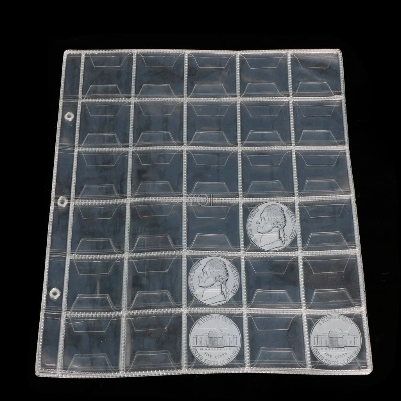 

30 Pockets Classic Coin Holders Folder Pages Sheets For Storage Collection Album