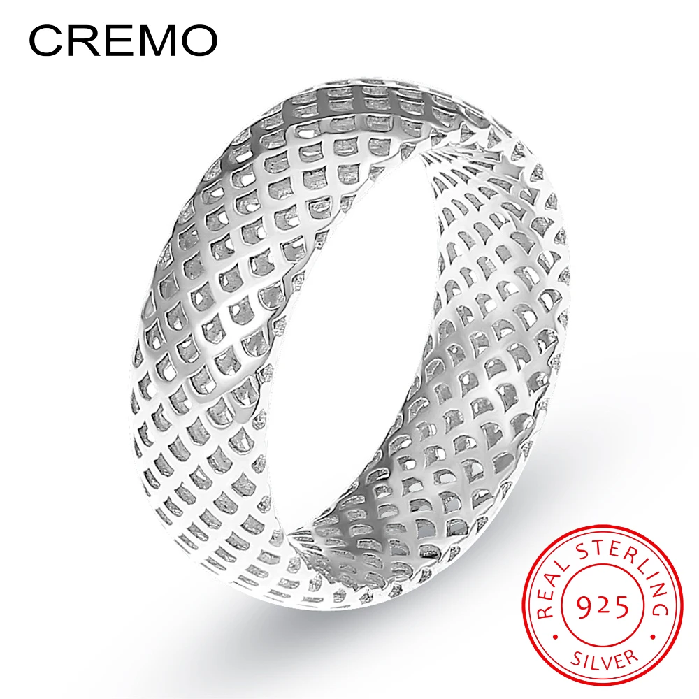 

Cremo Pure Silver Color Lucky 3D Scale Ring Romantic hollow Rings For Woman Jewelry.
