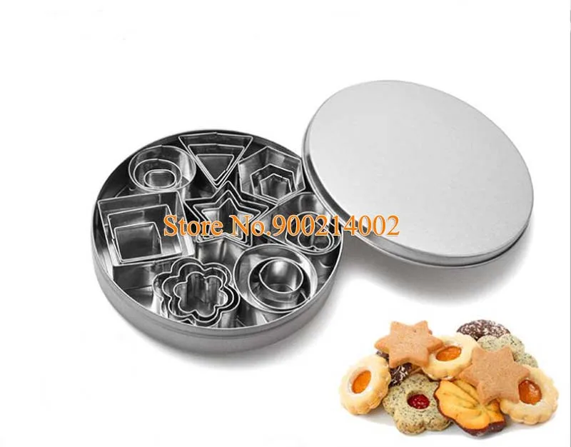 

24pcs/Set Stainless Steel Mini Cookie Cutter DIY Biscuits Baking Pastry Cutters Kitchen Baking Mould For Cake Decor Mold