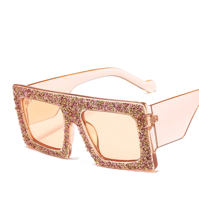 PAWXFB 2019 Famous Celebrity Diamond Oversized Men Women Sunglasses Fashion Square Sun Glasses Lunettes de soleil 400UV PAWXFB 2019 Famous Celebrity Diamond Oversized Men Women Sunglasses Fashion Square Sun Glasses Lunettes de soleil 400UV
