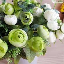 Spring decoration 10 head decorative rose bouquet real touch silk flowers artificial roses party weding decoration home decor