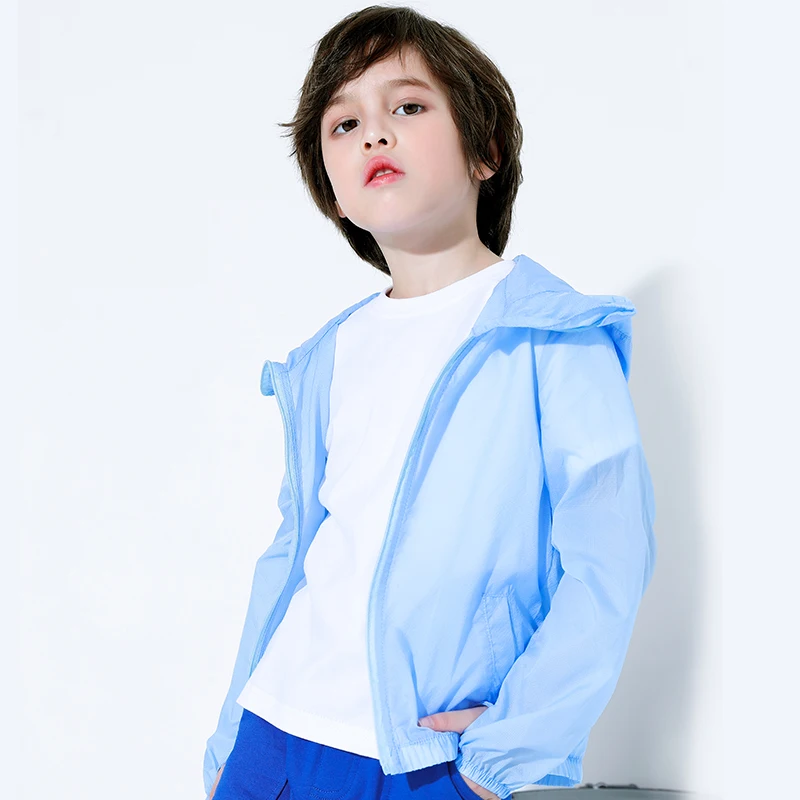 

Pioneer Kids Boys Summer Thin Ultra Light Hooded Sunscreen Coat Sun Protection Jacket BJK709054