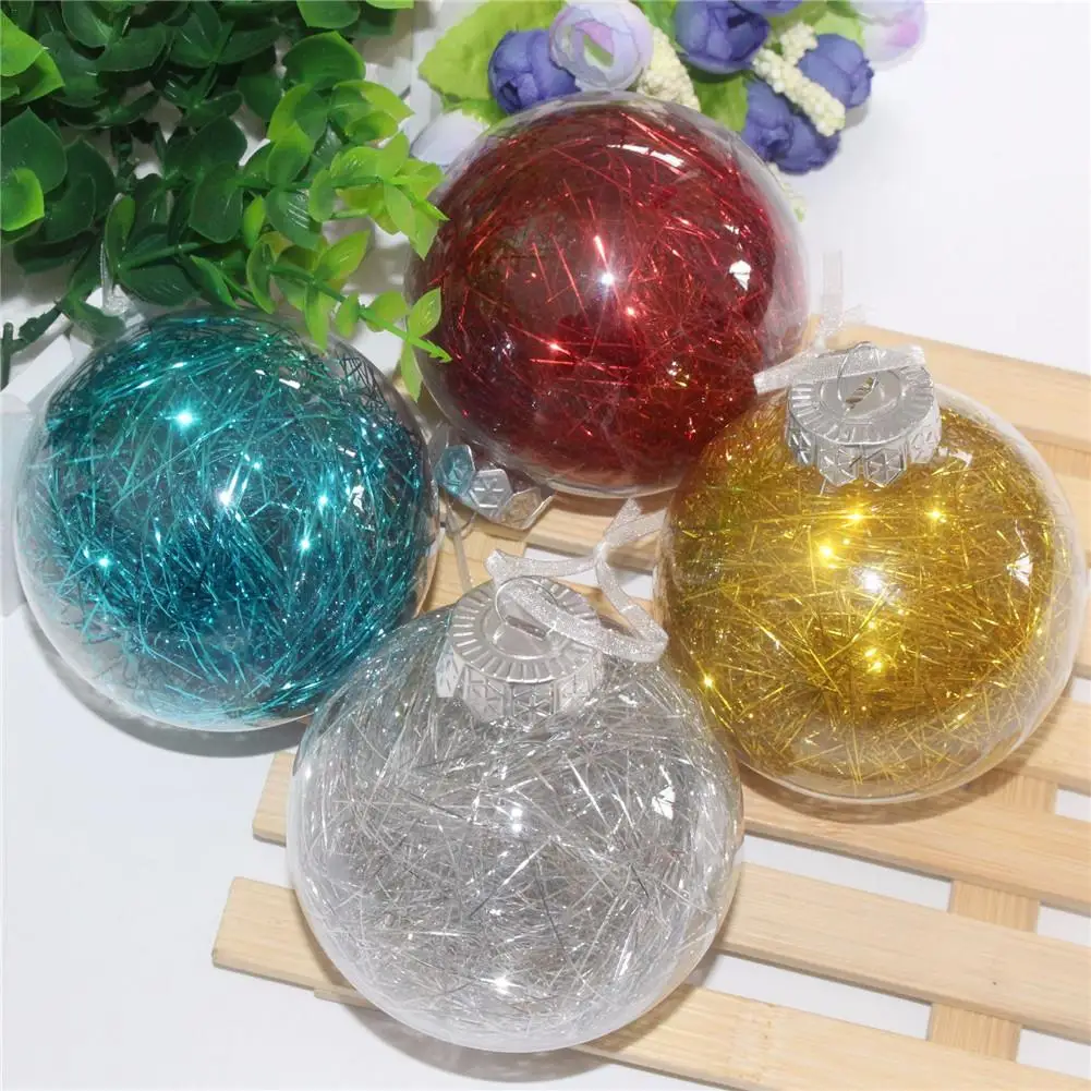 Christmas Trees Ornament Decorations Open Plastic Colorful Transparent