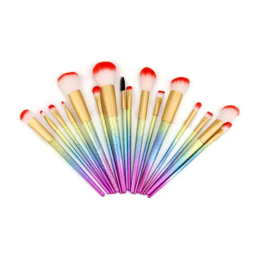 16 Pcs Makeup Brush Portable Flexible Applicator Tool Foundation Makeup