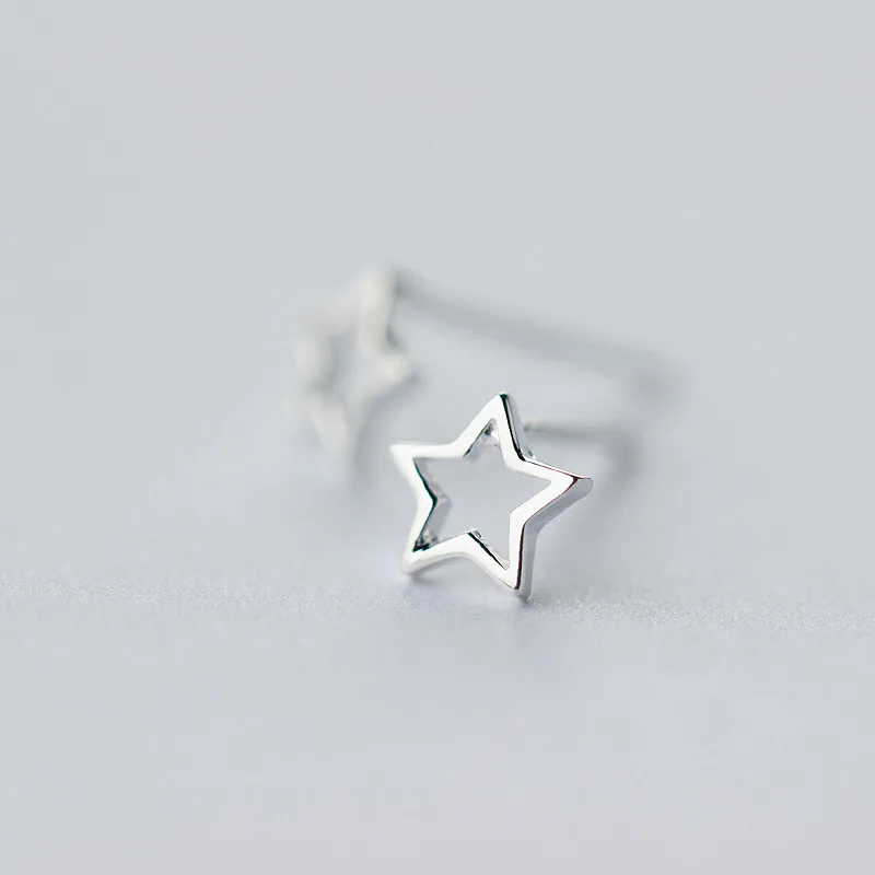 925 Твердые стерлингового серебра пирсинг звезда серьги-гвоздики для женщин подарок Стерлинговое серебро ювелирные изделия Pendients Brincos EH960