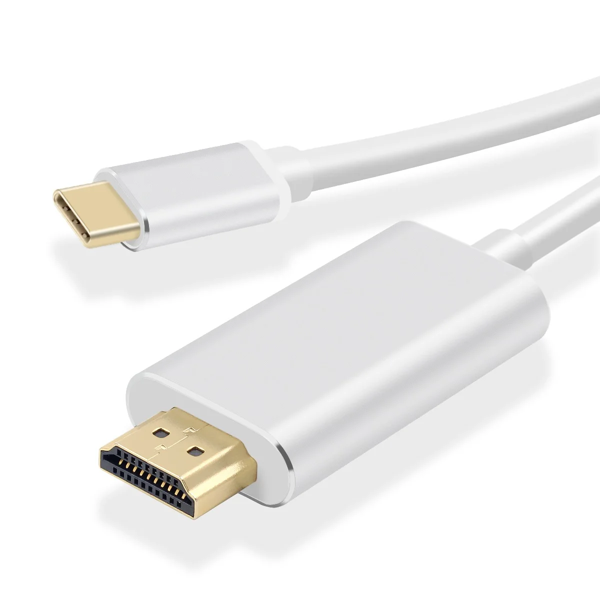 1,8 м usb type C к HDMI 4K кабель адаптер Thunderbolt 3 для Macbook Air Pro / huawei samsung S8 ChromeBook USB-C HDMI - Цвет: Silver