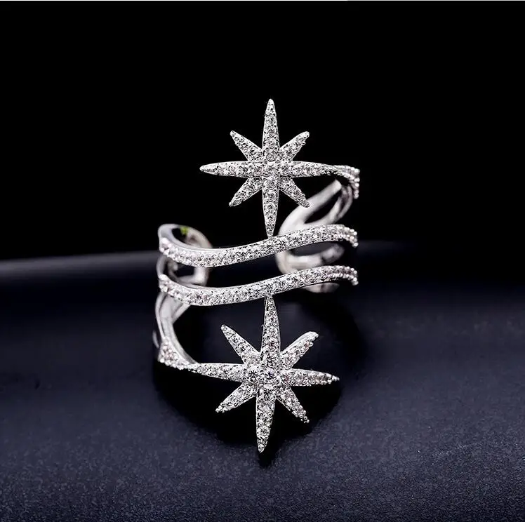 LZX font b Luxury b font Engagement Ring White Black Gold Color Glitter Elegant Cubic Zirconia