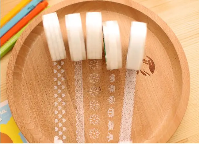 

10PCS Lace Masking tape Decoration DIY Cute Roll Transparent Washi Tape Sticky Self Adhesive Tape Scrapbook Tape10 meters