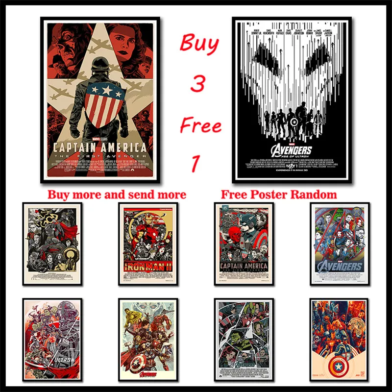 

Avengers Movie Poster Decorative Painting Bar Wall Sticker White Coated Paper Poster Frameless
