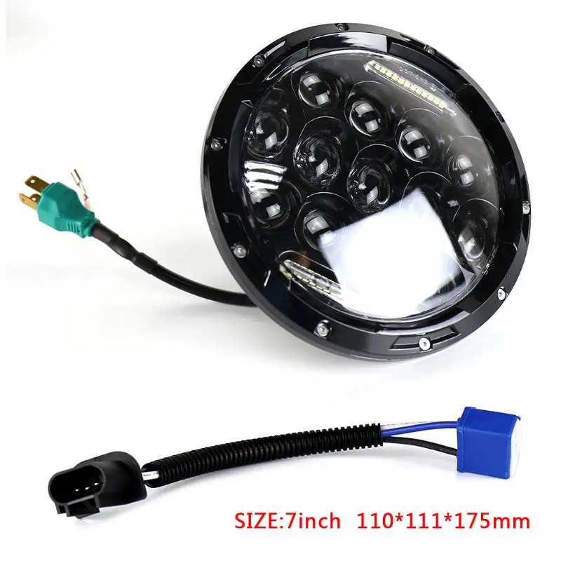 

7inch 75W LED Headlight Car Led Driving Light Hi/Lo Beam H4 H13 For Jeep Wrangler