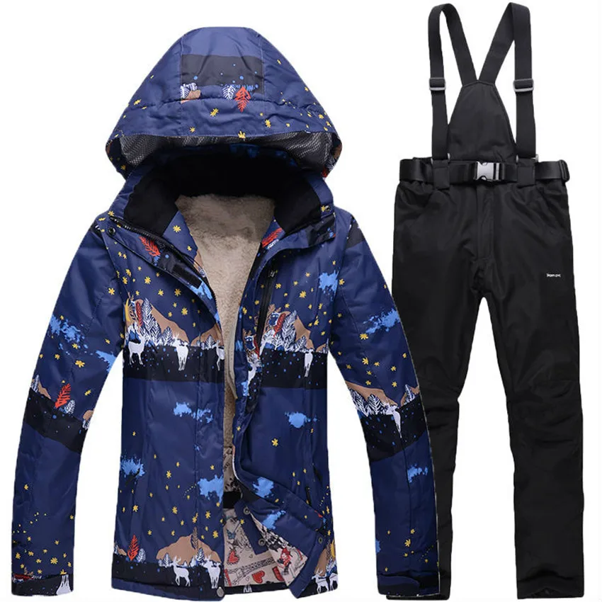 

Free shipping Waterproof jacket Sportwear Female Ski Suit Women Winter Ski wear Hoodie Jacket And Solid waterproof ski pant hfx