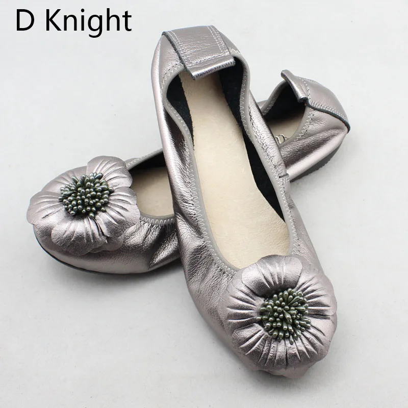 2018 Spring Women Flats Shoes Women Genuine Leather Shoes Woman Ballet Flats Flower Round Toe Loafers Slip On Ballerines Flats  (17)