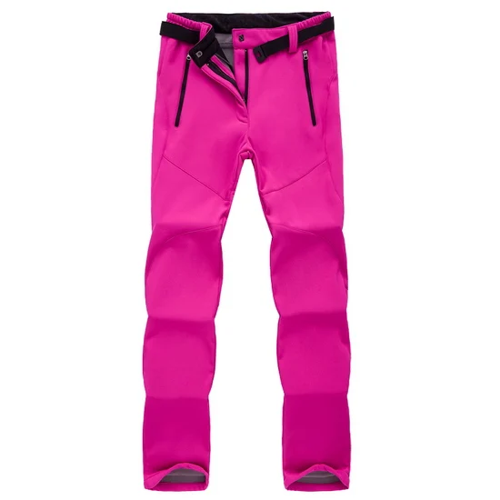 LoClimb зимние походные брюки, женские флисовые штаны, уличные лыжные брюки, горные/походные/треккинговые водонепроницаемые брюки AW195 - Color: rose