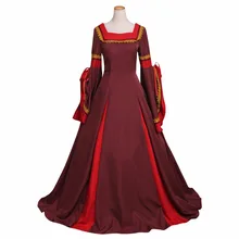 Custom Made Women’s Dark Red Dress Costume Cosplay Victorian Medieval South Manor Dress Costume Cosplay for Carnival Party