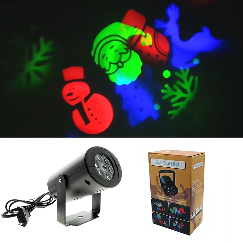 

Christmas projection light holiday decoration light GRB Seven-color Rotating Stage Color Light Christmas Decorations For Home
