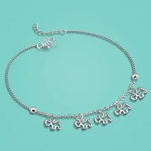 Mujer 925 tobilleras de plata esterlina, colgante Lindo del perrito diseño Pero alergias cadena de pie de plata de longitud 27 cm, regalo de cumpleaños para la muchacha