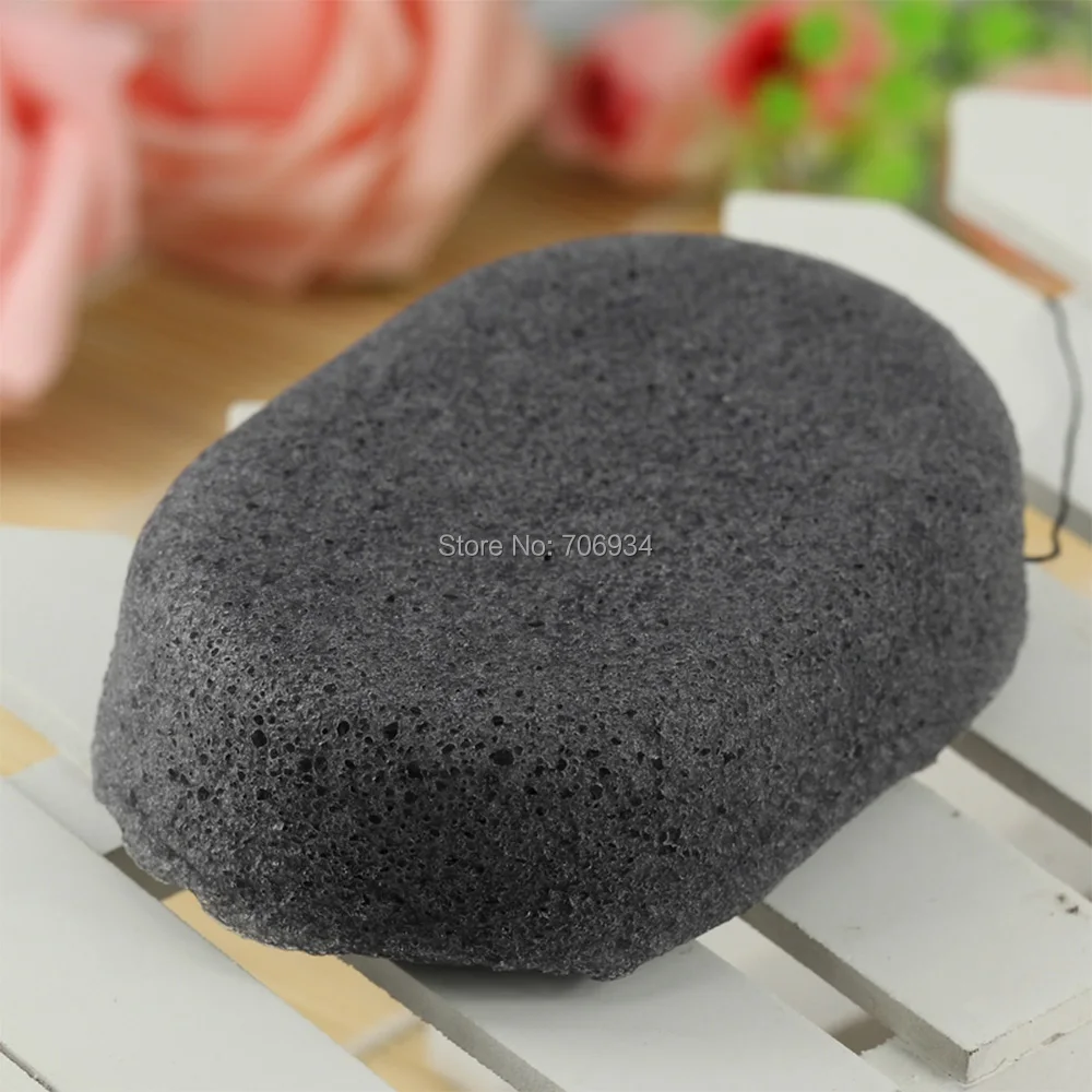 4 шт./лот 3 цвета Овальный 100% натуральный зеленый чай Konjac Губка для лица и тела